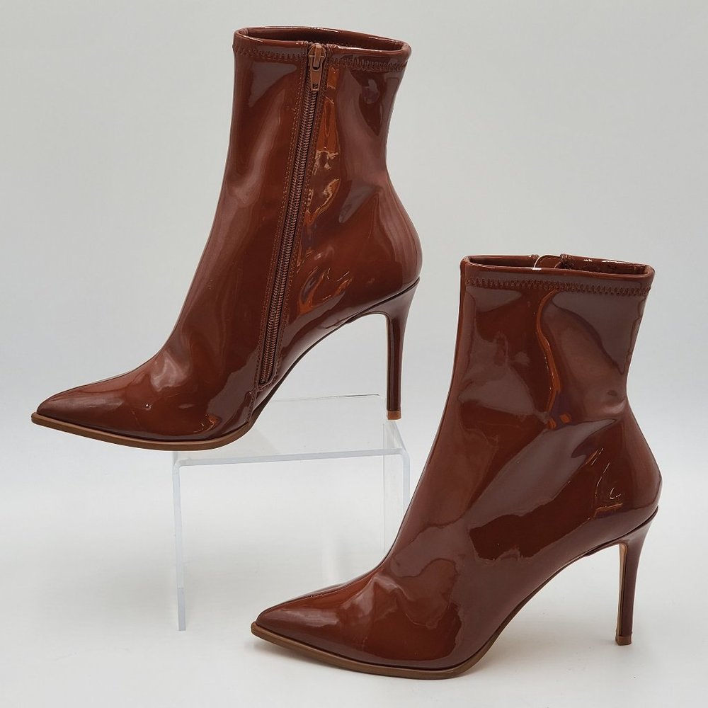 Steve Madden Petraz Cognac Patent Booties - Picture 4 of 17